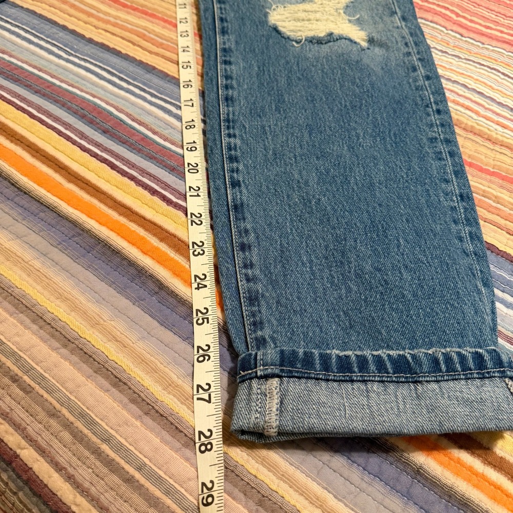 Bridge by Gly Mom Fit Jeans Distressed Ripped Blue Denim Size 28 - Picture 8 of 9